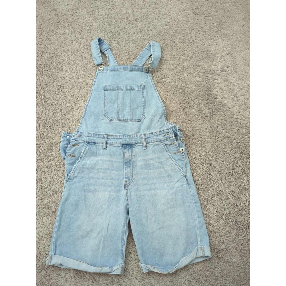 Forever 21 Shortall Overalls Mens S Blue Denim Inseam: 6" Bib Adjustable
